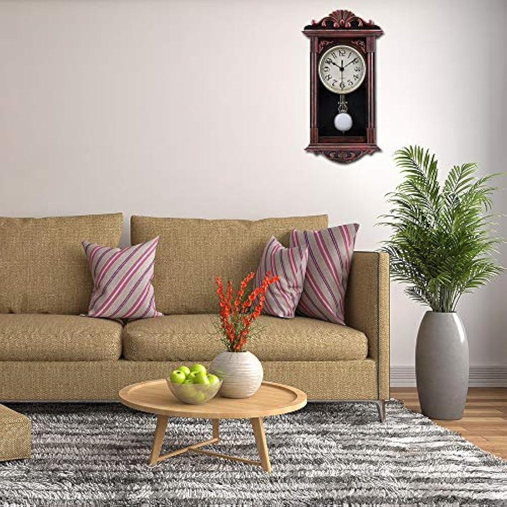 Jomparis Retro Pendulum Wall Clock – 16 Inch Decorative Bronze Clock