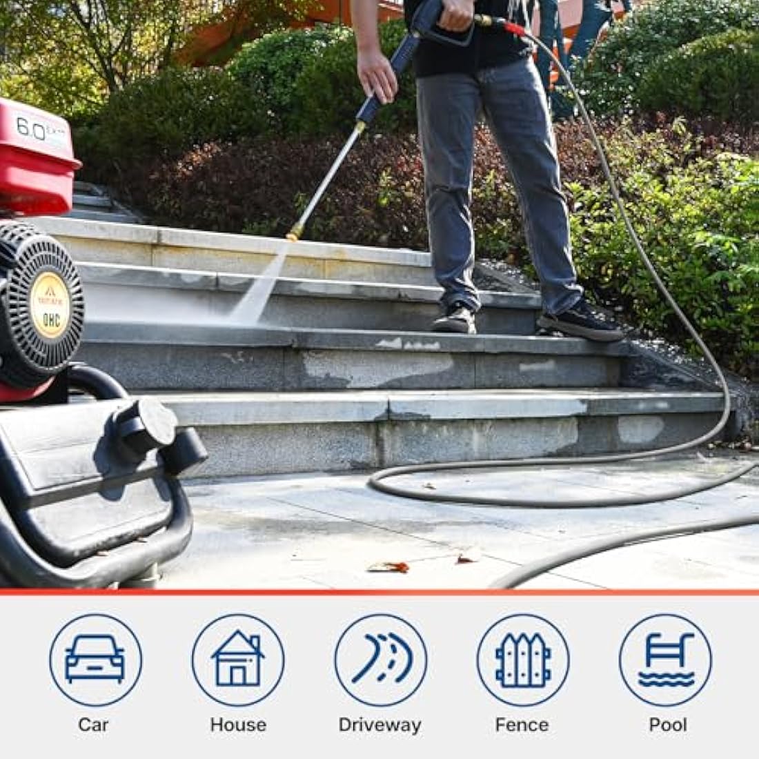 YAMATIC 25FT Pressure Washer Hose | 3200 PSI Kink Resistant M22 Replacement