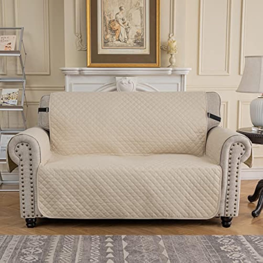 XINEAG Quilted Loveseat Cover | Water Resistant Non-Slip Sofa Protector