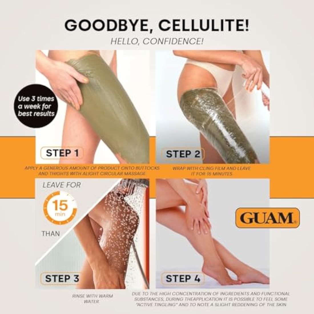 GUAM FIR Anti-Cellulite Seaweed Hot Body Mud – Skin Firming Cream 500g