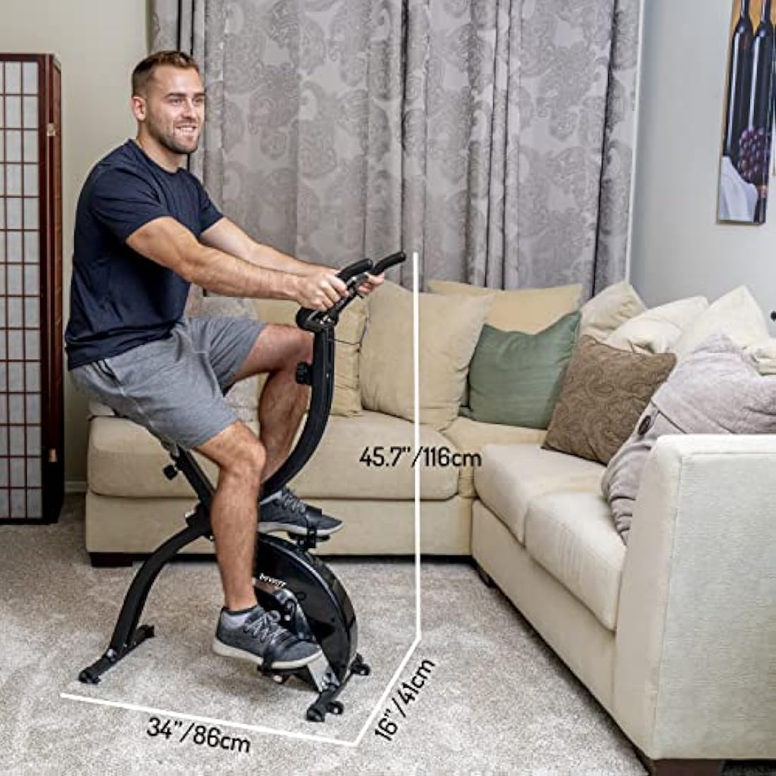 Jolof Store Foldable Exercise Bike – 16 Level Magnetic Resistance