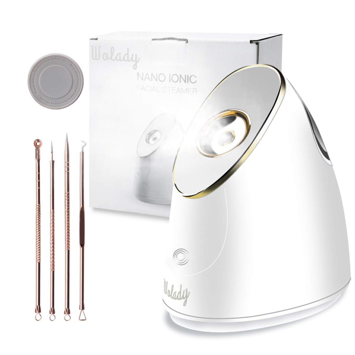 Wolady Nano Ionic Facial Steamer - Home Spa Face Sauna with 4 Tools