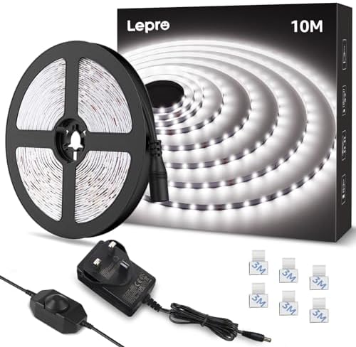 Lepro 10M Cool White LED Strip Light – 24V Dimmable Kitchen Cabinet Lighting