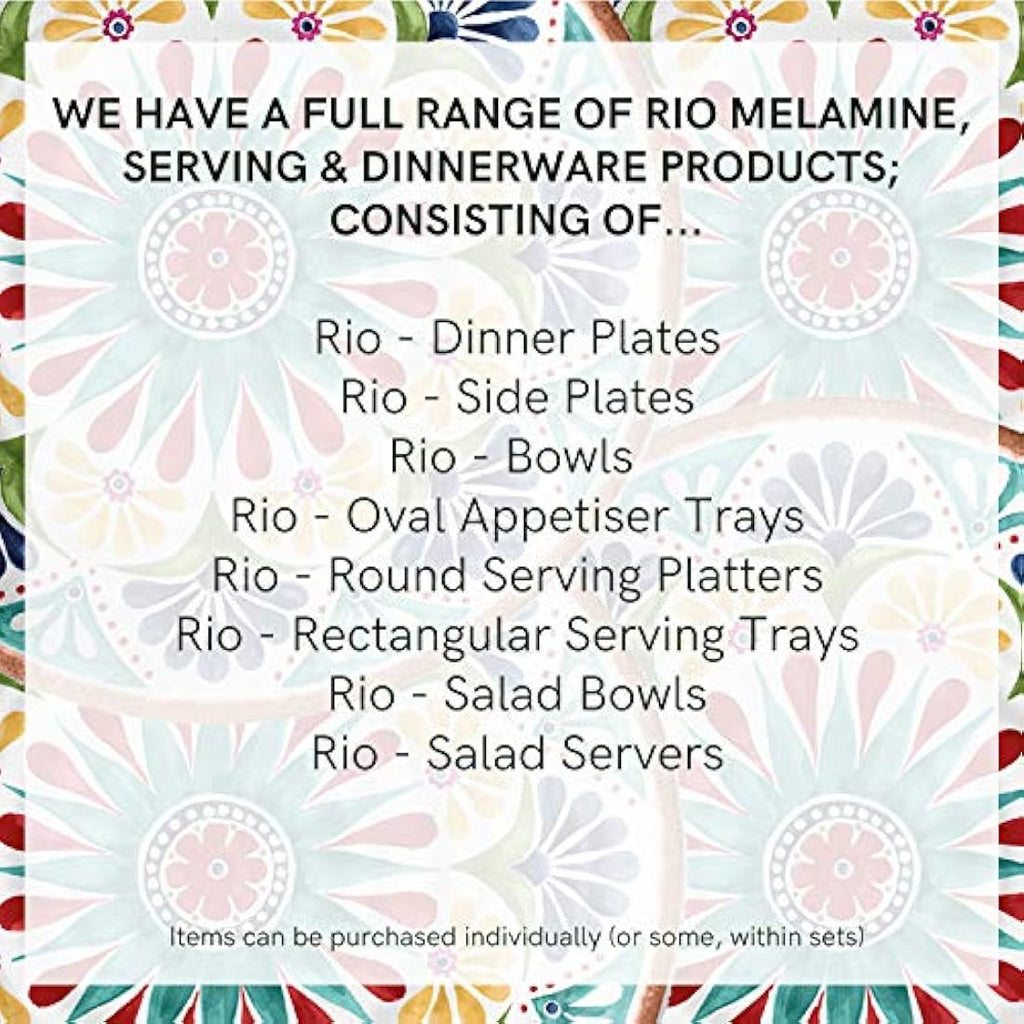 Auntie Morags Rio Medallion Melamine Cereal & Pasta Bowls – Set of 4