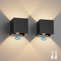 Klighten 2PCS Outdoor Wall Light with Motion Sensor - IP54 Waterproof Black