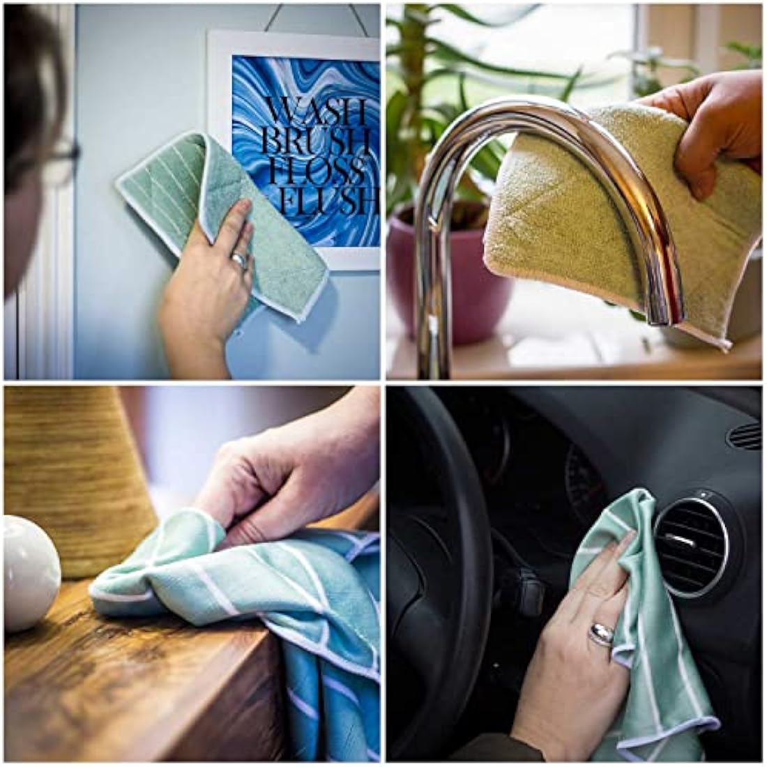 Bamboo Cleaning Cloths – 12 Pack Antibacterial & Streak-Free