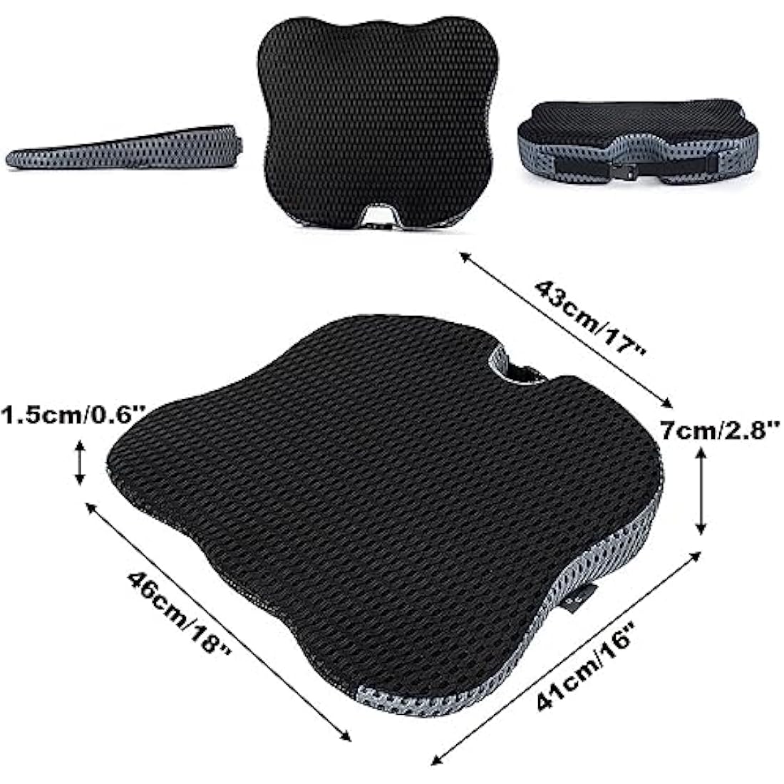 FOUNDCOOL Memory Foam Car Seat Cushion – Ergonomic Wedge Booster Pad