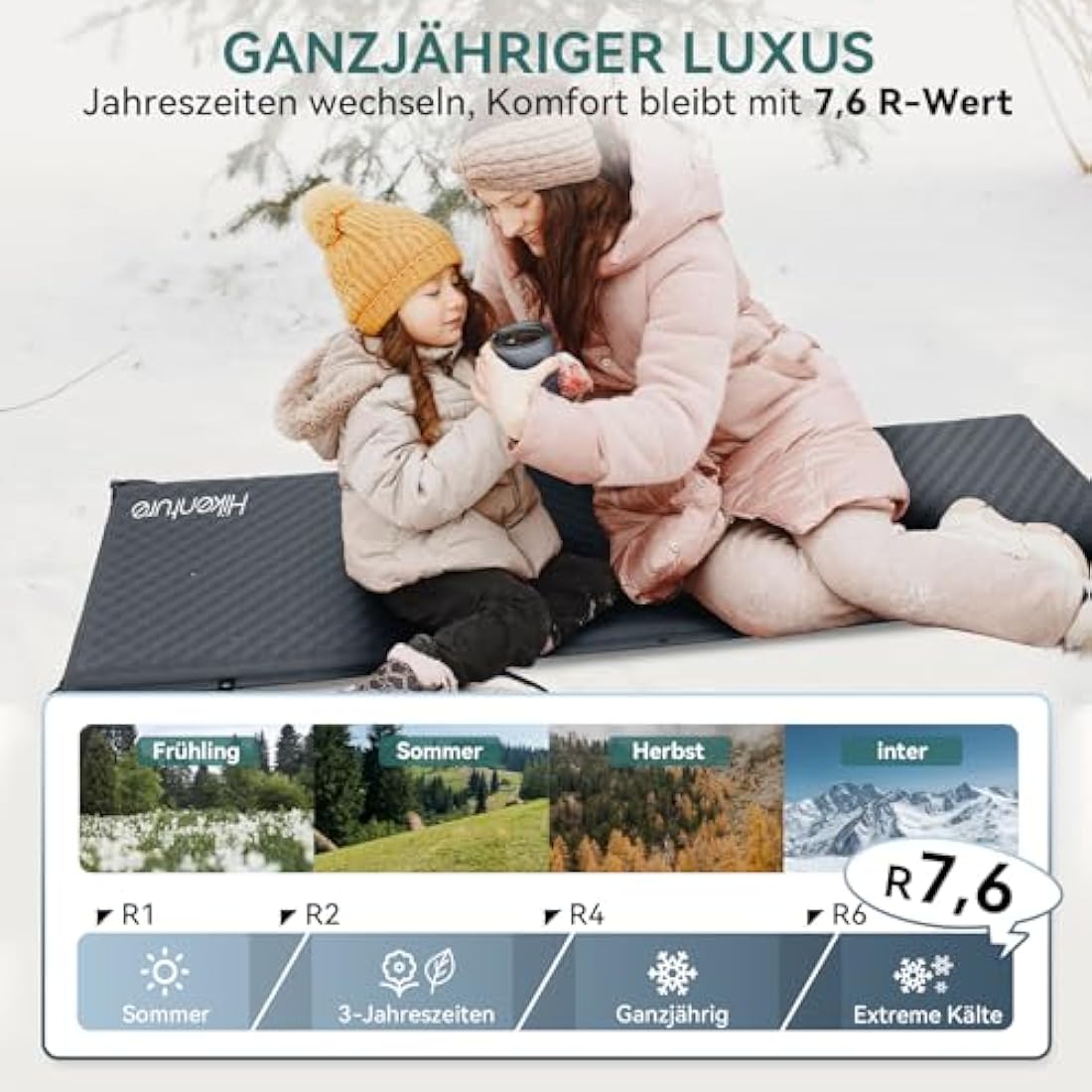 HIKENTURE Self-Inflating Sleeping Mat – 5cm Foam Camping Mattress
