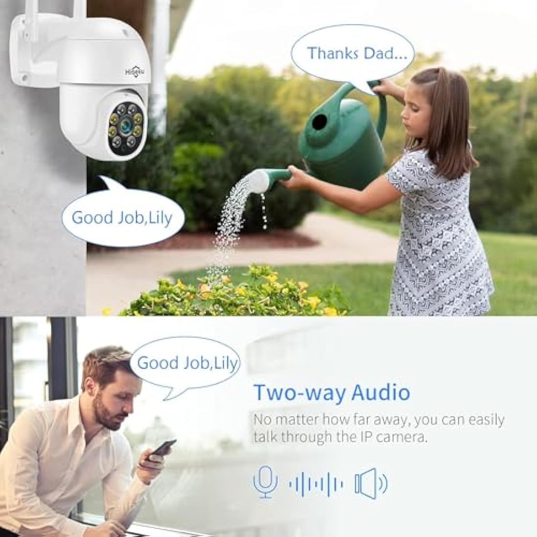 Hiseeu 2K Outdoor Security Camera | 3MP PTZ WiFi CCTV with Color Night Vision
