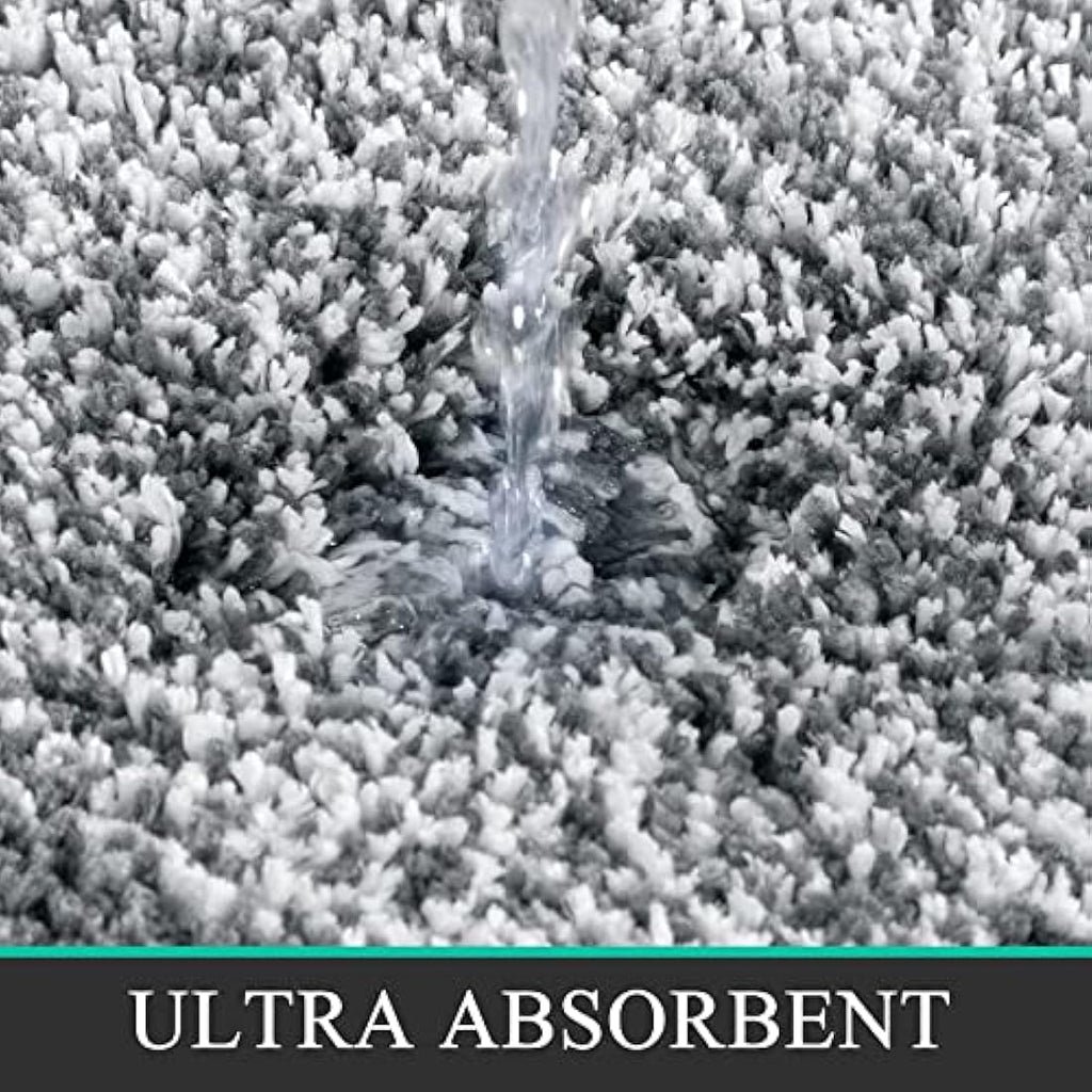 Pauwer 3-Piece Microfiber Bath Mat Set | Non-Slip Absorbent Bathroom Rugs