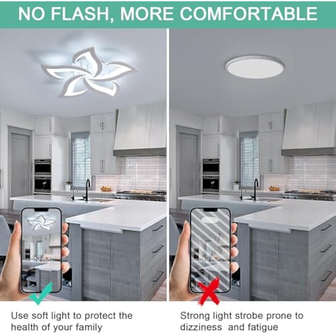 Dorlink 60W LED Flower Ceiling Light – Modern 5-Light Acrylic Fixture