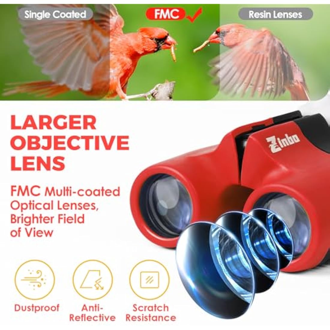 Jolof Store Kids Binoculars Set | HD Bird Watching Toys with Compass