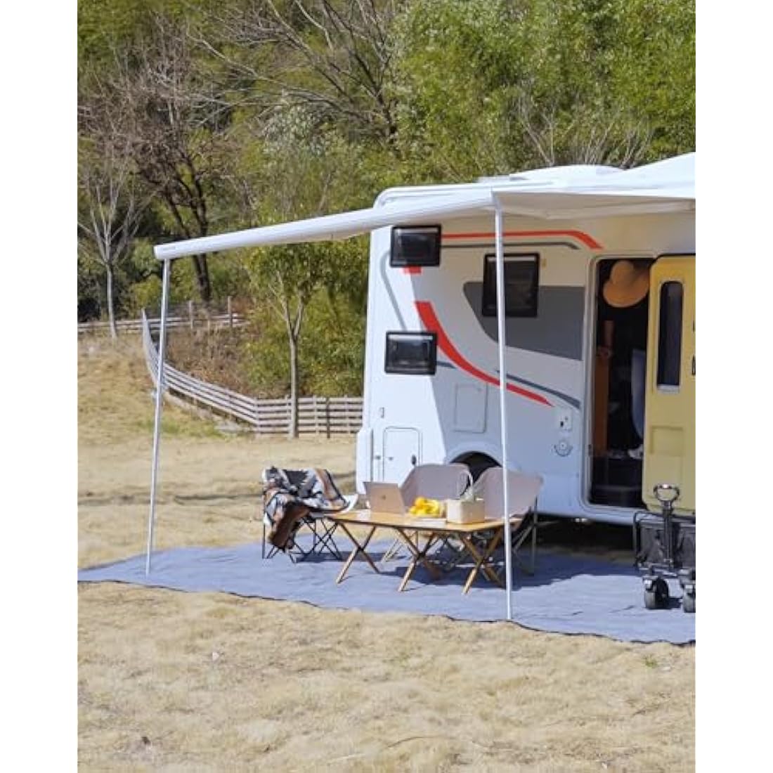 FoundGo Awning Carpet – 280g/m² HDPE Breathable Camping Rug with Bag