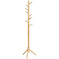 IBUYKE Wood Coat Rack with 8 Hooks,3 Adjustable Sizes,Natural RF-1193 - image 1