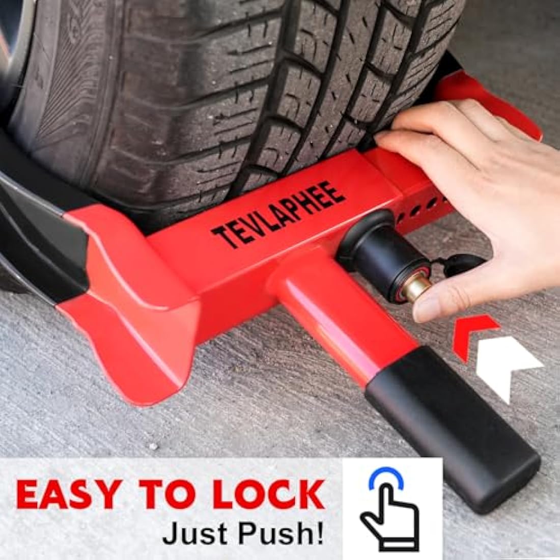Tevlaphee Heavy Duty Wheel Clamp Lock | Anti-Theft Car Boot for 7-11" Tyres