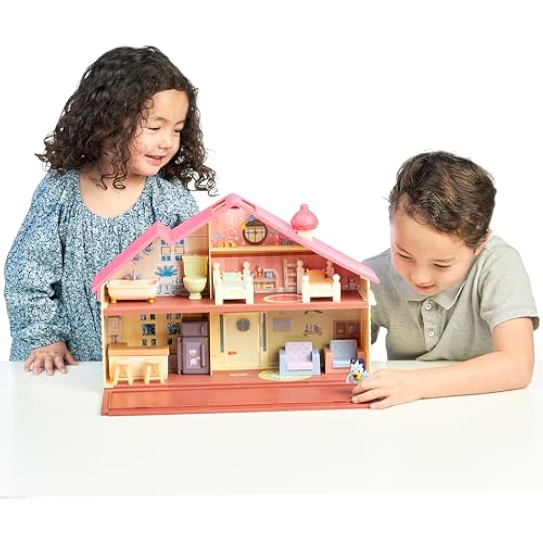 Bluey Heeler Family Home Playset – 4-Room Dollhouse with Action Figure