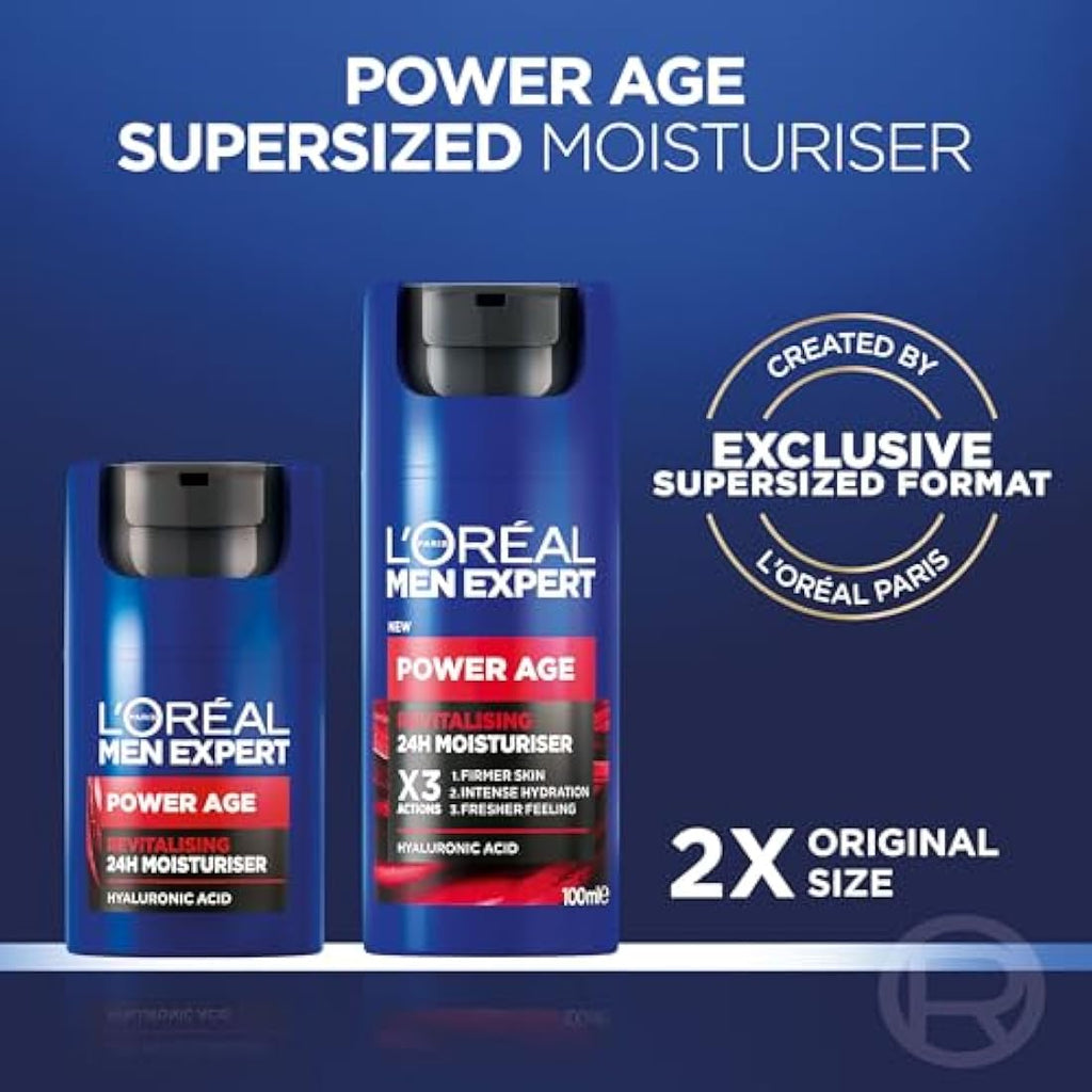 L'Oreal Men Expert Power Age Hyaluronic Acid Face Moisturiser - 100ml