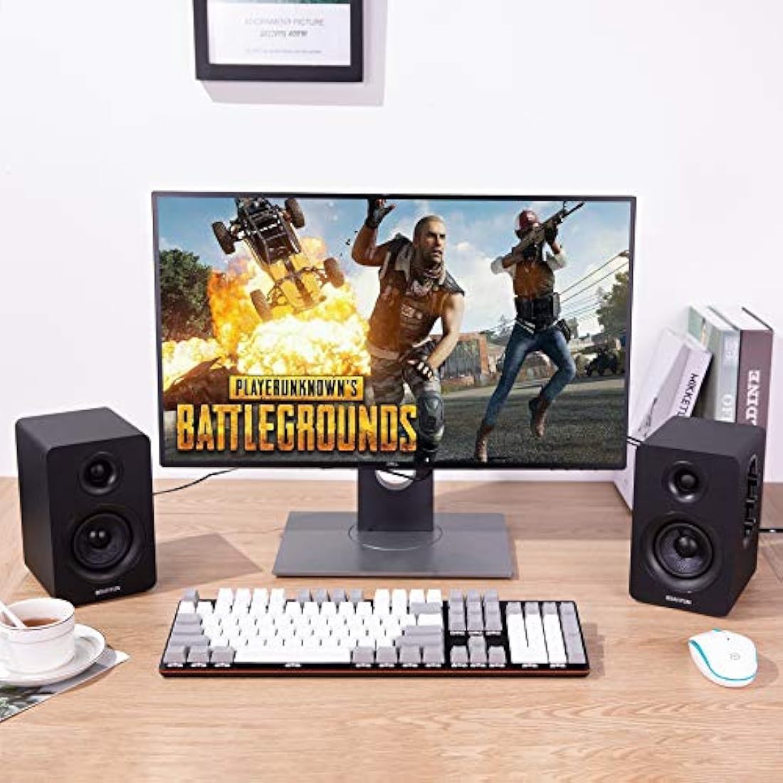 Sanyun SW208 3" Bluetooth 5.0 Bookshelf Speakers | 60W Carbon Fiber HiFi