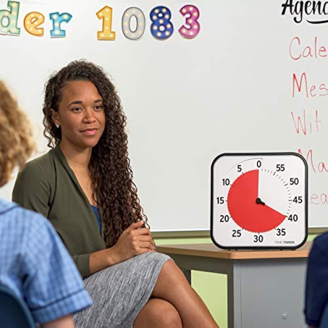 Time Timer Visual Countdown Clock | 60-Minute ADHD Learning Tool, White