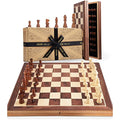 Jaques of London Wooden Staunton Chess Set | Folding Board & Pieces