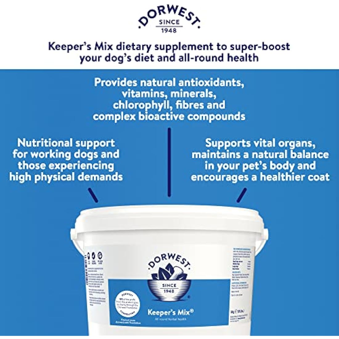 Dorwest Keeper’s Mix 1kg | Herbal Health Supplement for Dogs & Cats