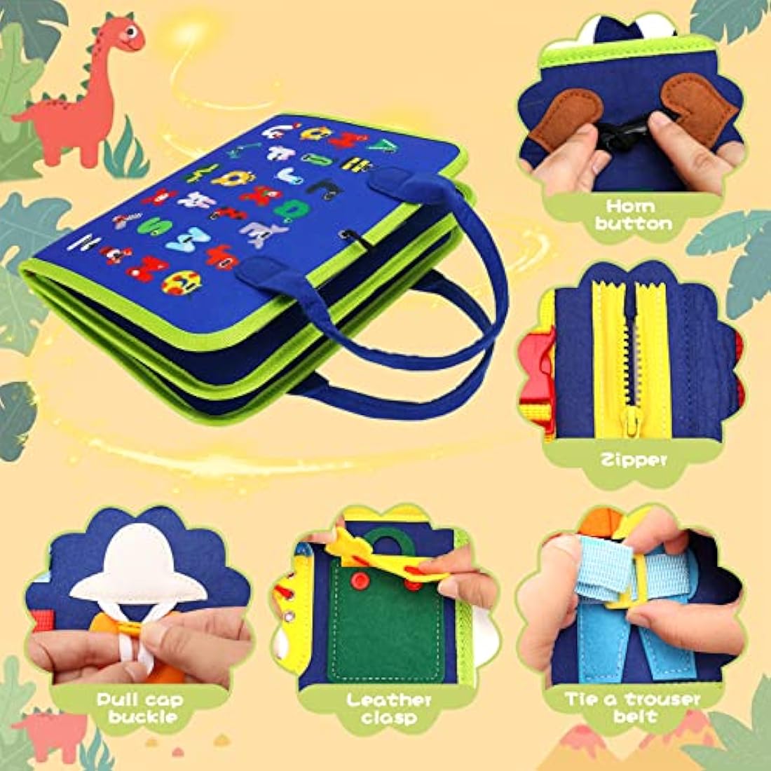Montessori Busy Board – Sensory Travel Toy for Toddlers