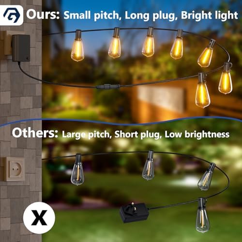 Jolof Store ST38 Outdoor String Lights – 15M Waterproof LED Festoon Lights
