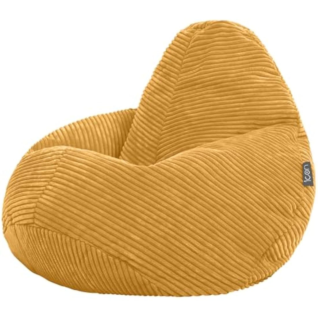 icon Dalton Kids Corduroy Bean Bag Chair – Ochre Yellow Recliner