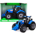 Toyland Friction Powered Farm Tractor with Opening Hood - Blue