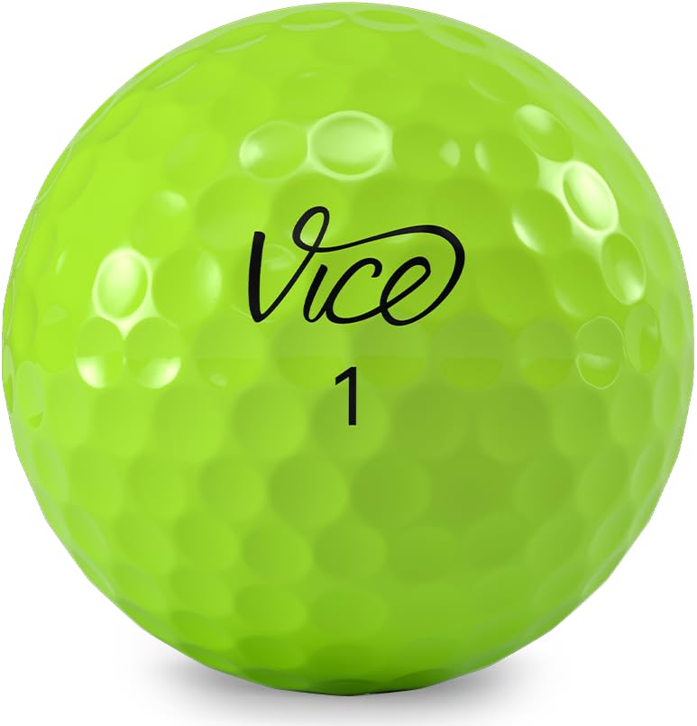 Vice Golf Pro Soft Urethane Golf Balls – Neon Lime, 3-Piece Construction