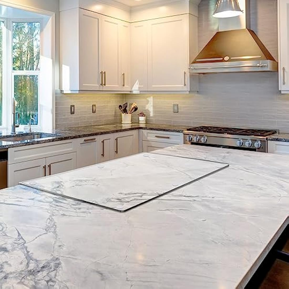Acrylic Cutting Board | 5mm Clear Countertop Protector with Lip