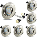 Allesgute 6-Pack Dimmable GU10 LED Downlights – Tiltable Brushed Chrome