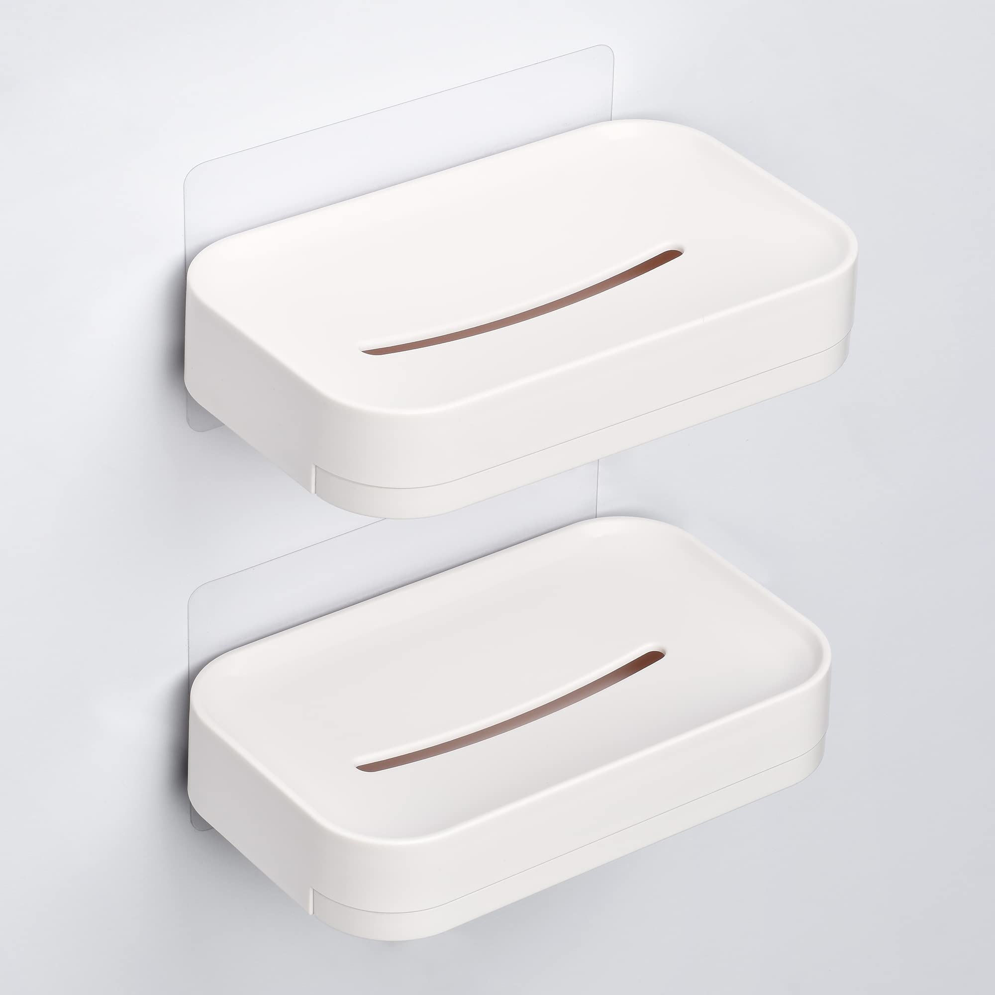 YOHOM Adhesive Shower Soap Holder – Wall Mounted Bar Soap Dish, 2PCS