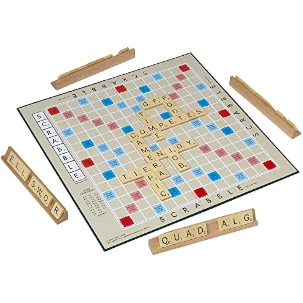 Scrabble Classic Board Game – 1950s Vintage Edition with Wooden Tiles