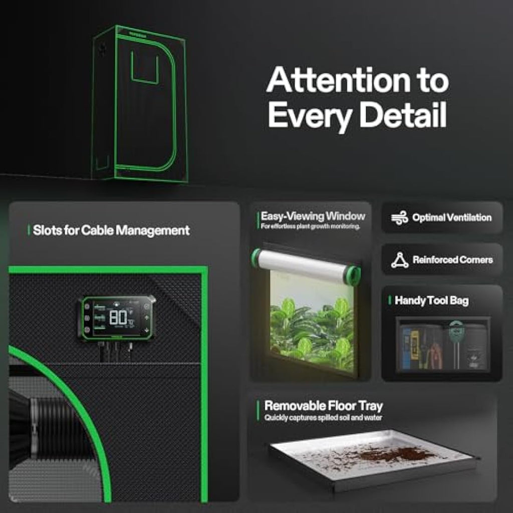 VIVOSUN 90x50x160cm Mylar Grow Tent | Reflective Hydroponic Indoor Tent
