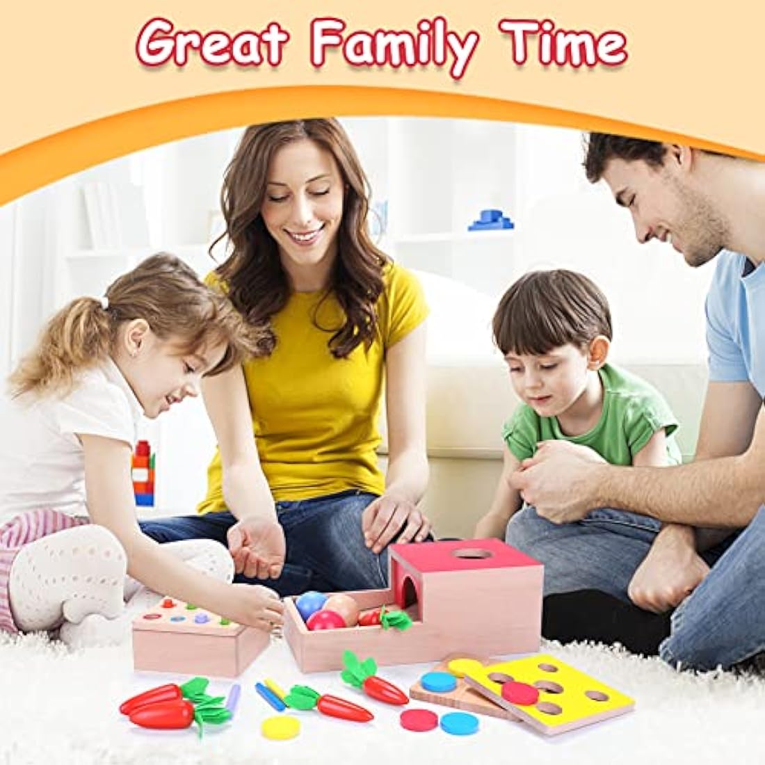 4-in-1 Wooden Montessori Activity Cube – Baby Sensory Toy