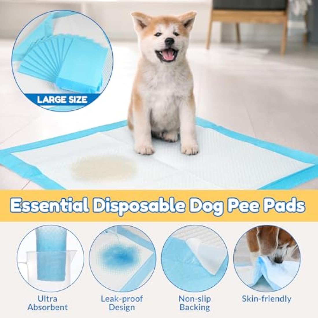 Barpor Puppy Training Pads | 100 Pack Leak-Proof 60x60cm Dog Pee Pads