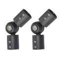 Adjustable Curtain Rod Corner Connector | 19mm Black Steel | 2pk