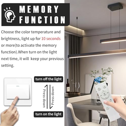 Mikeru Modern LED Linear Pendant Light – Dimmable 180cm Kitchen Island Light