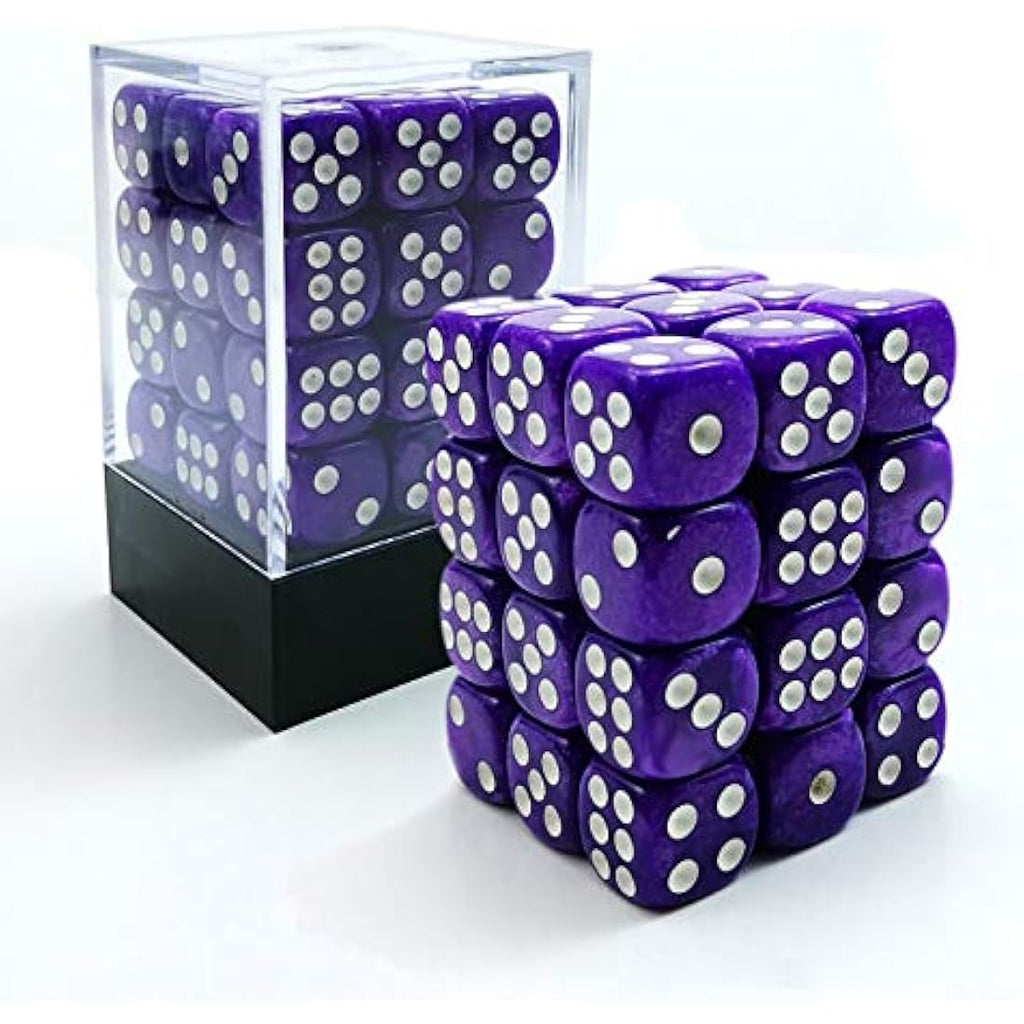 Bescon Marble Purple 12mm 6-Sided Dice Set | 36 Count Block with Box