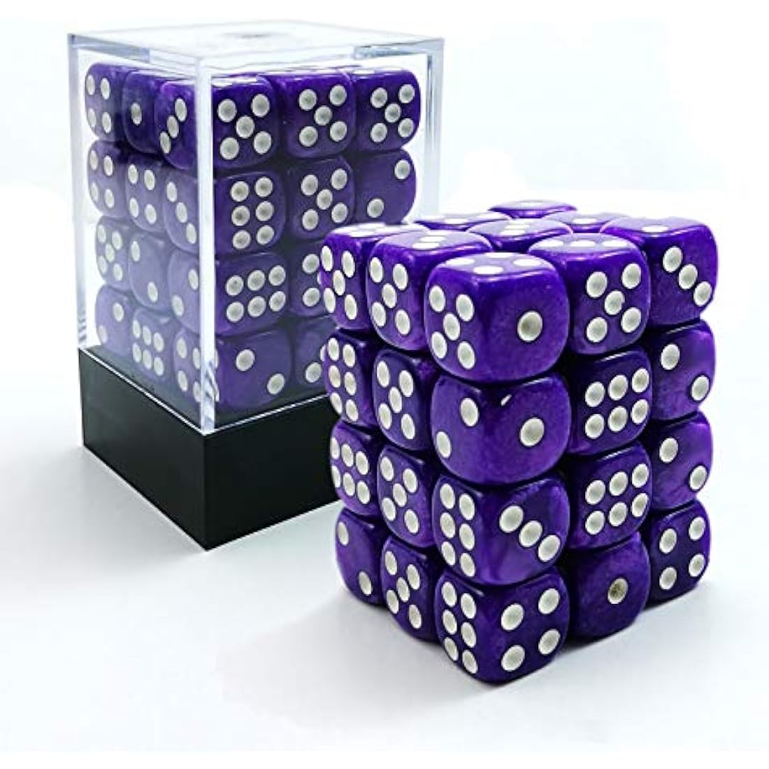 Bescon Marble Purple 12mm 6-Sided Dice Set | 36 Count Block with Box