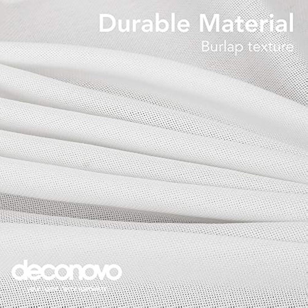 Deconovo Faux Linen Rectangle Tablecloth | Water Resistant White 51x63in