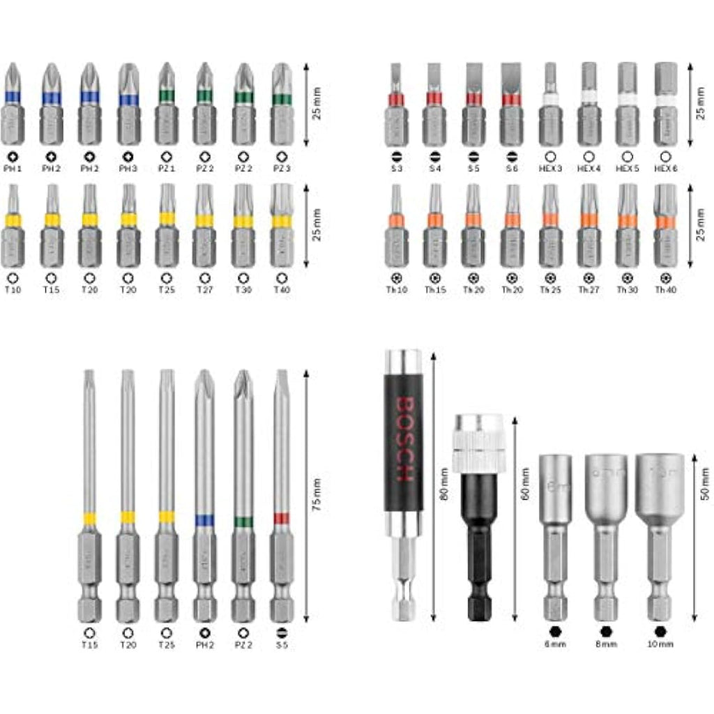 Bosch Professional 43-Piece Screwdriver Bit & Nutsetter Set | S2 Steel