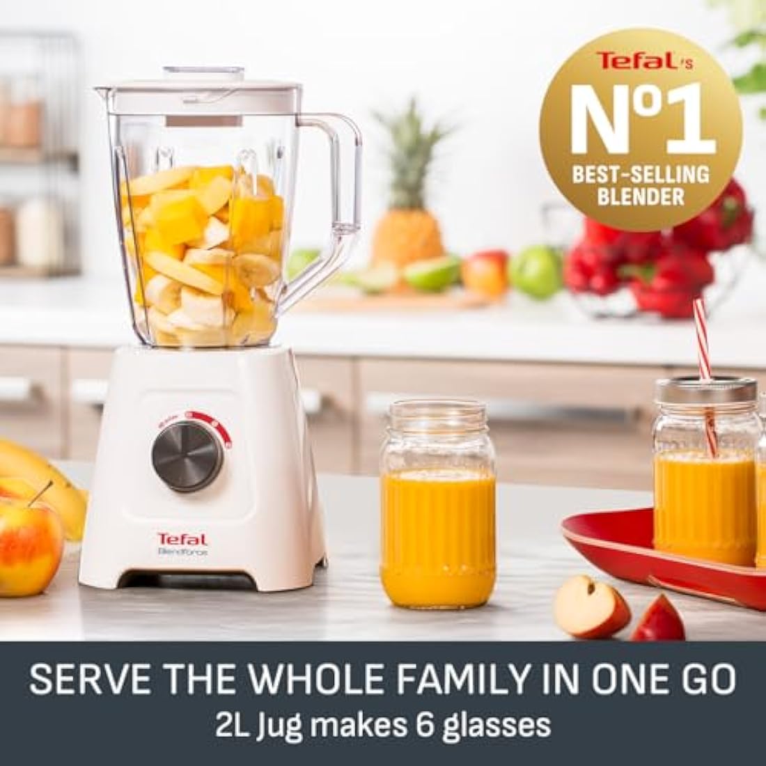 Tefal Blendforce II Blender – 600W Ice Crusher with 2L Plastic Jug