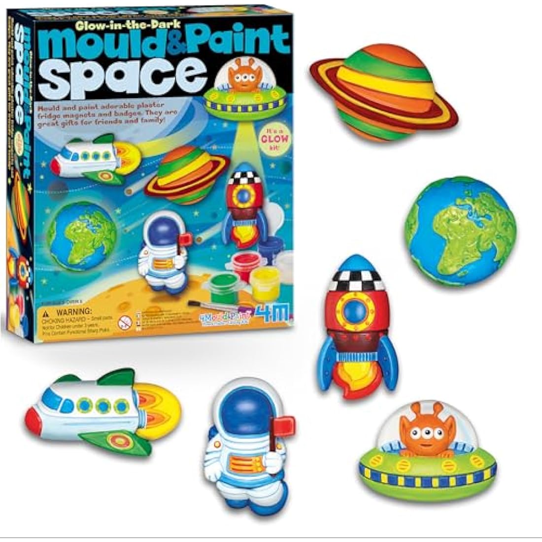 4M Mould and Paint Glow Space Kit – Creative Kids Science Craft Set