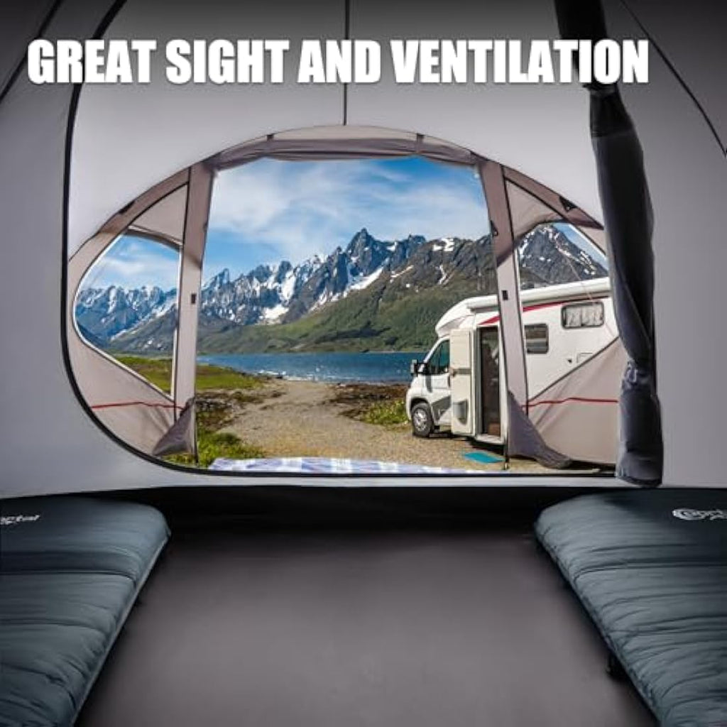 Portal 3-4 Person Waterproof Dome Tent with Porch and Mesh Door