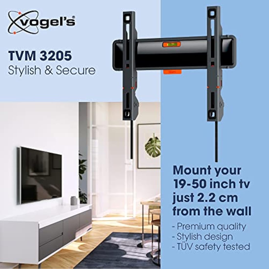 Vogel's TVM 3205 Fixed TV Wall Mount | 19-50 inch, Low Profile Bracket