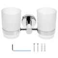 QWORK Wall Mounted Toothbrush Holder | 304 Stainless Steel with 2 Cups