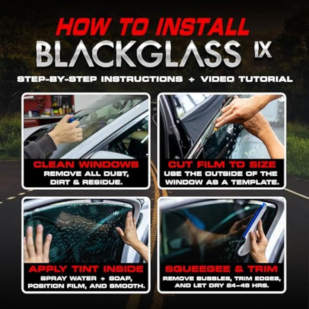 BLACKGLASS IX Car Window Tint Film | 15% Dark Smoke 2-Ply | 6m x 65cm