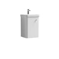 Nuie Core Wall Hung Vanity Unit & Ceramic Basin - Gloss White 405mm